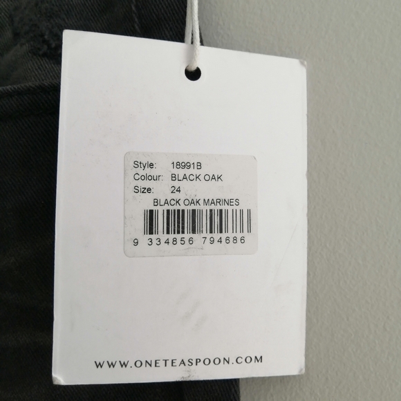 NWT One Teaspoon Marines Extreme Flare Low Rise Jeans Black Oak 24 - Picture 8 of 16